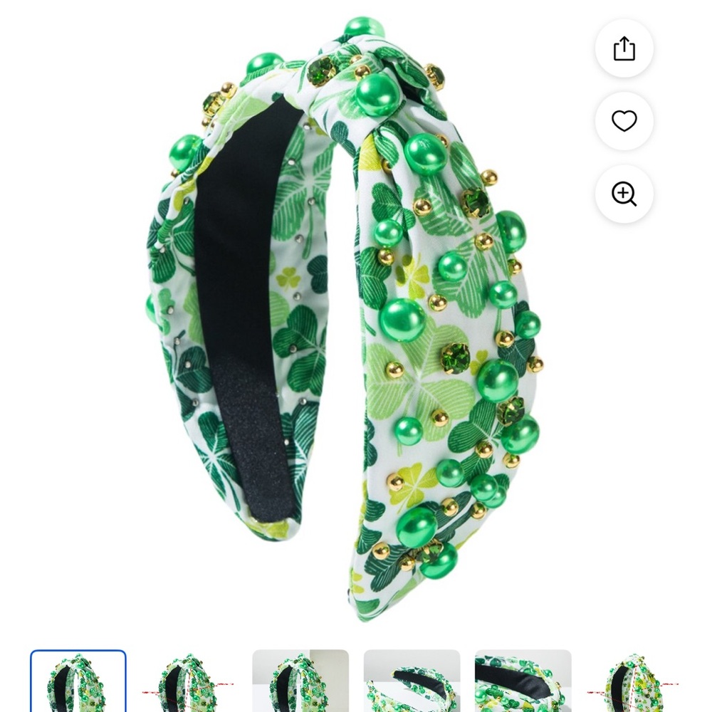 Shamrock Wide Hair Band, Headband - Picture 2 of 4